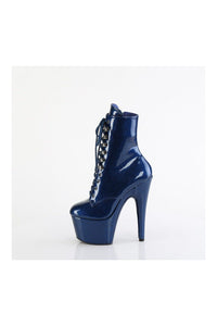 Pleaser ADORE-1020GP Blue Glitter Patent Ankle Boot in Blue Glitter Patent