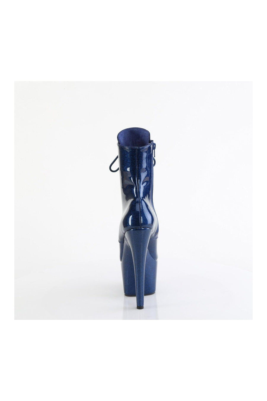 Pleaser ADORE-1020GP Blue Glitter Patent Ankle Boot in Blue Glitter Patent