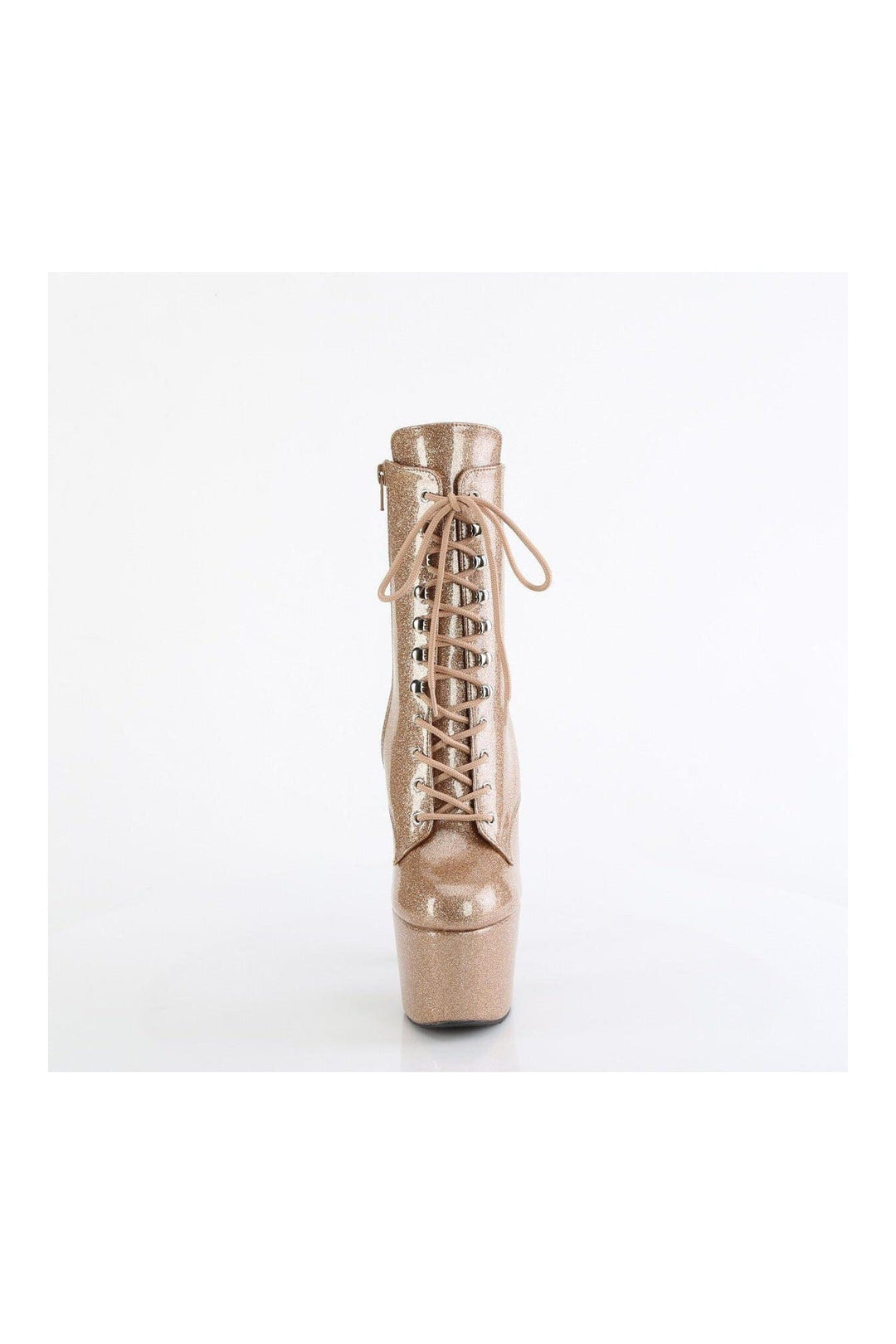 Pleaser ADORE-1020GP Gold Glitter Patent Ankle Boot in Gold Glitter Patent