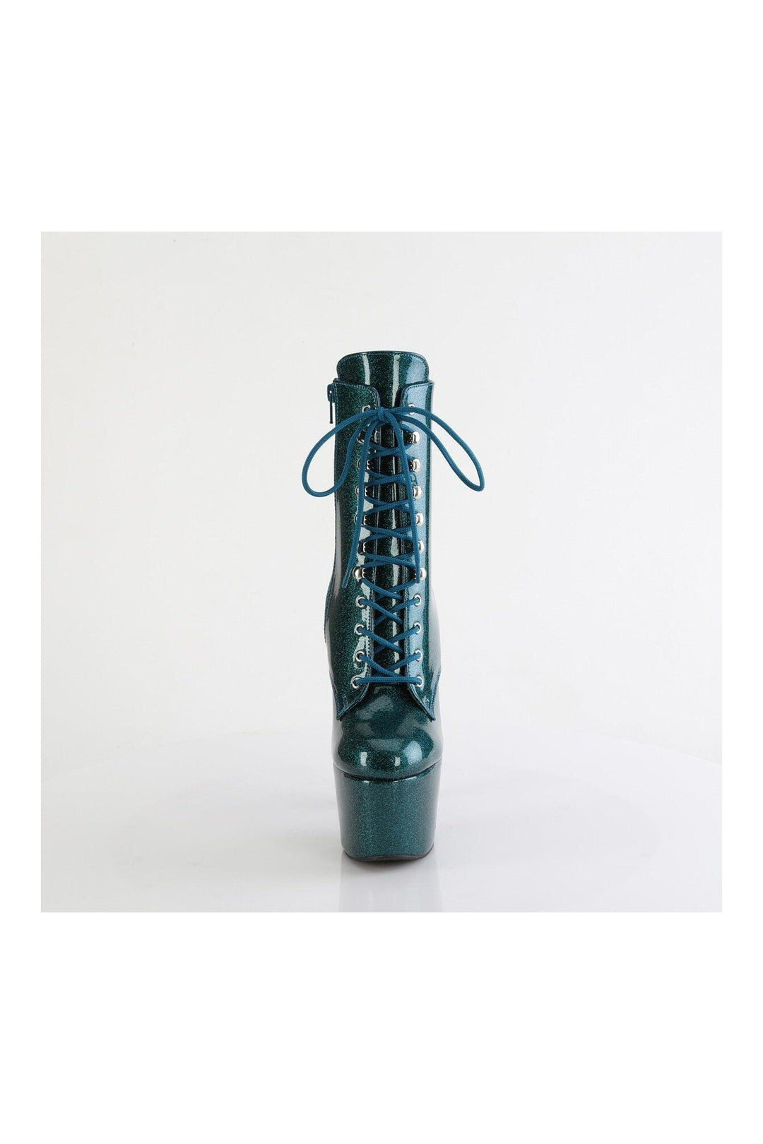 Pleaser ADORE-1020GP Green Glitter Patent Ankle Boot in Green Glitter Patent