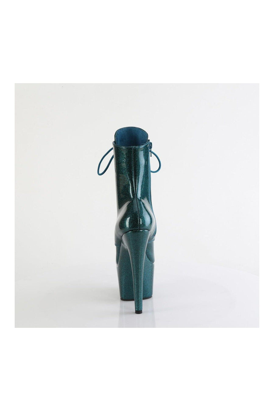 Pleaser ADORE-1020GP Green Glitter Patent Ankle Boot in Green Glitter Patent