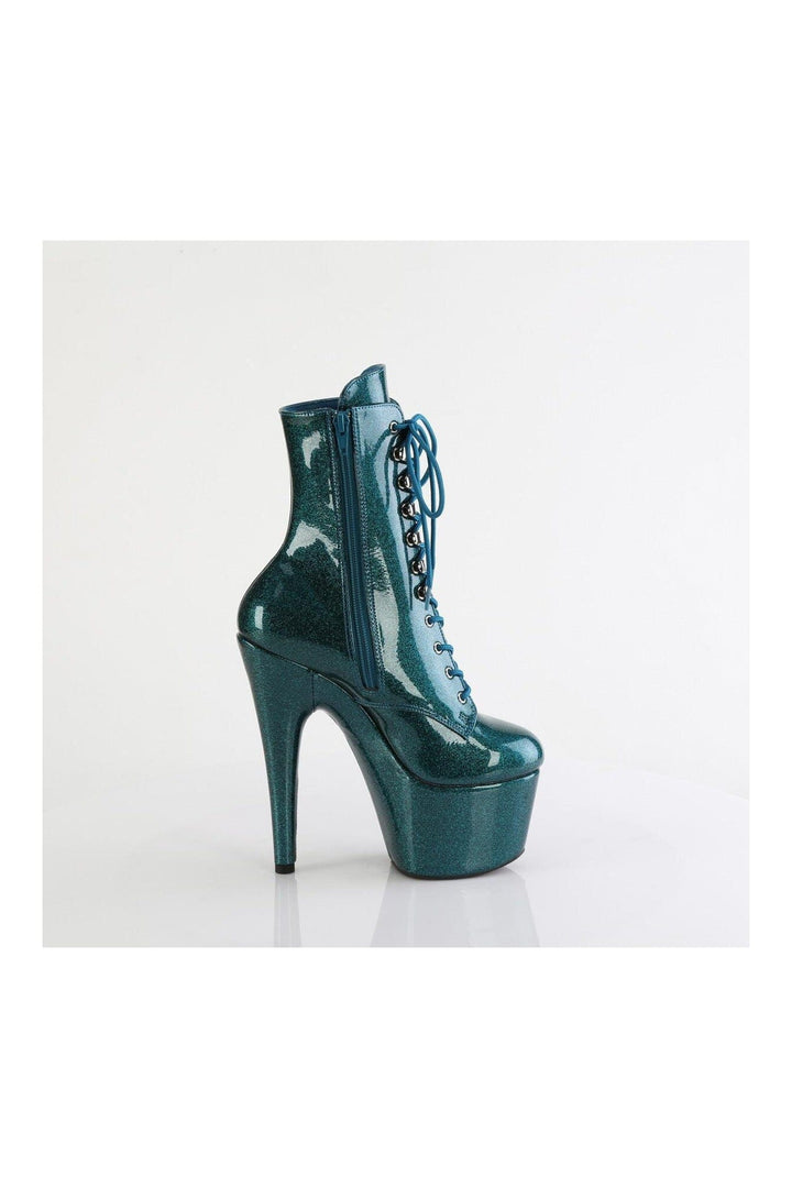 ADORE-1020GP Green Glitter Patent Ankle Boot