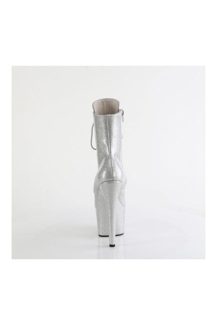 ADORE-1020GP Silver Glitter Patent Ankle Boot
