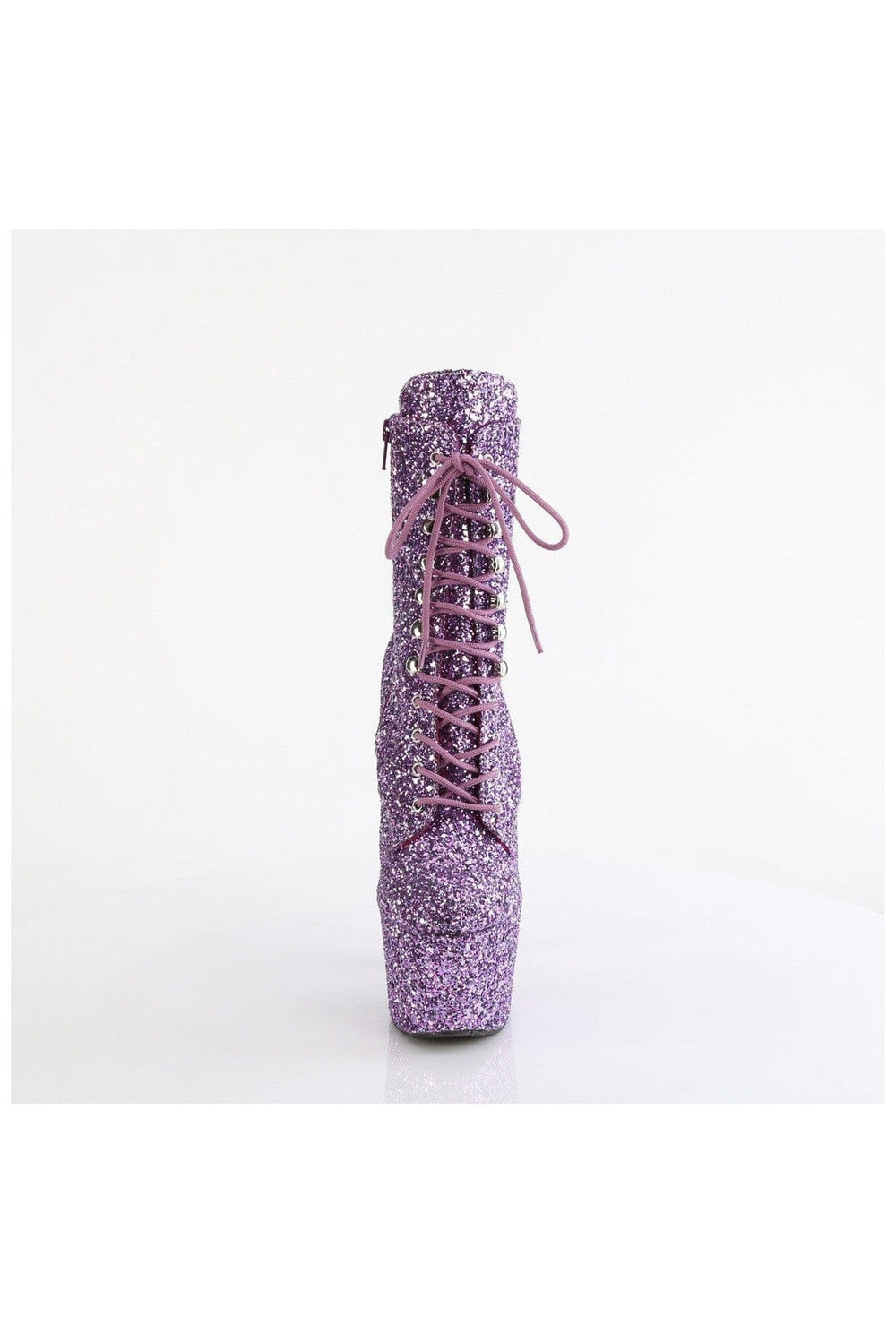 Pleaser ADORE-1020GWR Purple Glitter Ankle Boot in Purple Glitter
