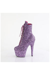 Pleaser ADORE-1020GWR Purple Glitter Ankle Boot in Purple Glitter