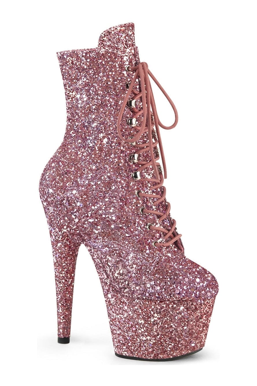 Pleaser Rose Gold Ankle Boots Platform Stripper Shoes | Buy at Sexyshoes.com