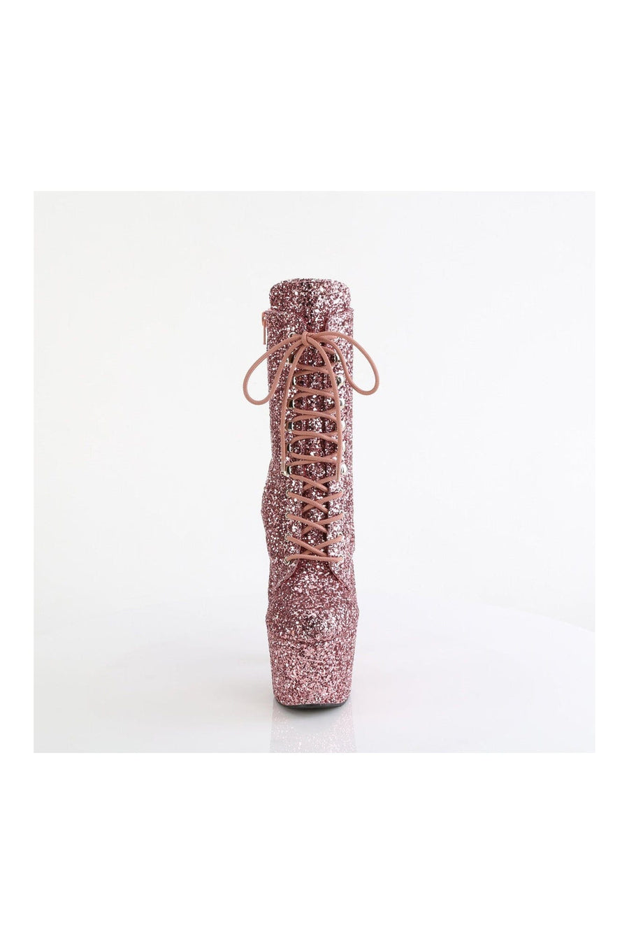 Pleaser ADORE-1020GWR Rose Gold Glitter Ankle Boot in Rose Gold Glitter