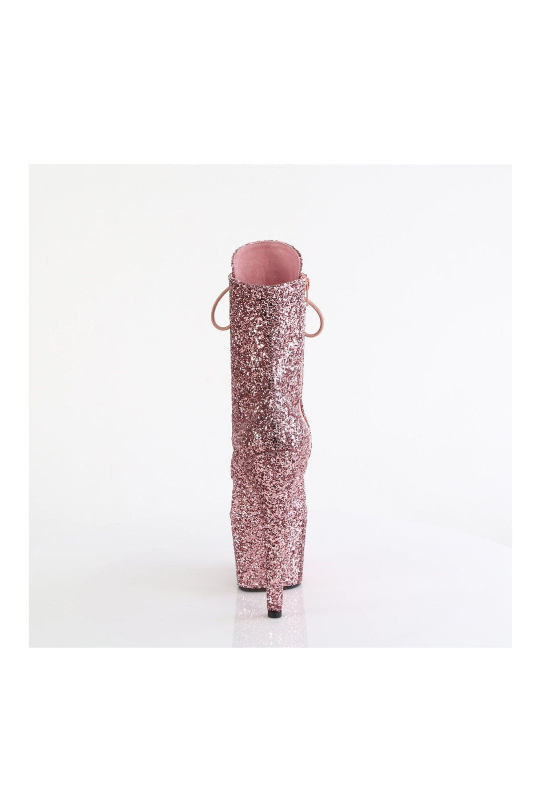 Pleaser ADORE-1020GWR Rose Gold Glitter Ankle Boot in Rose Gold Glitter