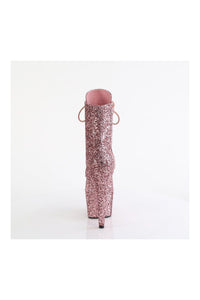 Pleaser ADORE-1020GWR Rose Gold Glitter Ankle Boot in Rose Gold Glitter