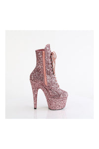 Pleaser ADORE-1020GWR Rose Gold Glitter Ankle Boot in Rose Gold Glitter
