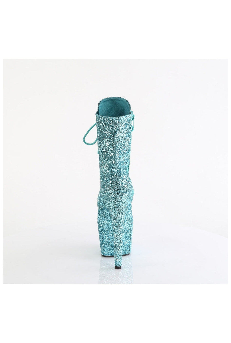 Pleaser ADORE-1020GWR Turquoise Glitter Ankle Boot in Turquoise Glitter