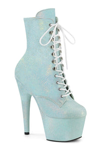 Pleaser ADORE-1020SDG Blue Glitter Ankle Boot in Blue Glitter from SexyShoes.com