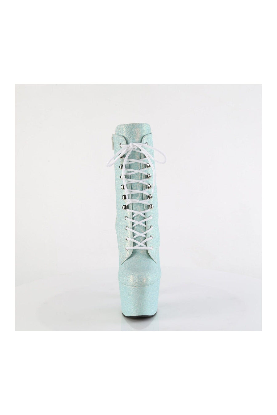 Pleaser ADORE-1020SDG Blue Glitter Ankle Boot in Blue Glitter