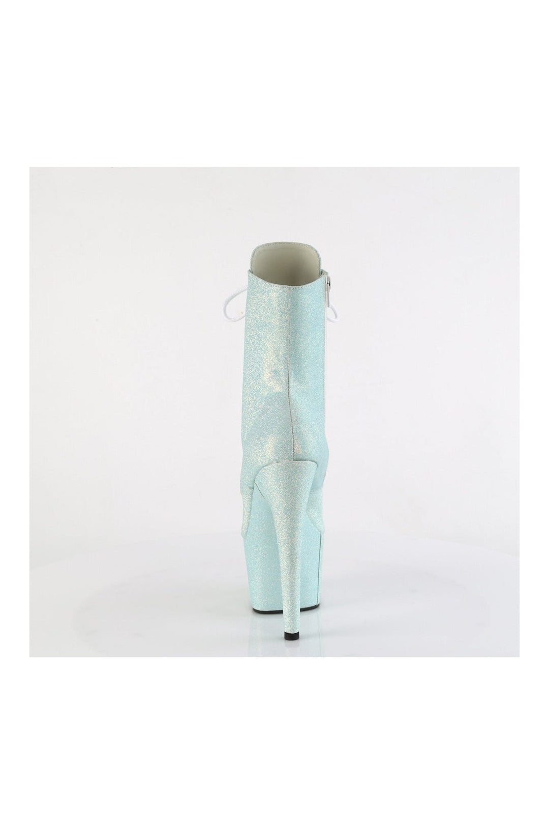 Pleaser ADORE-1020SDG Blue Glitter Ankle Boot in Blue Glitter