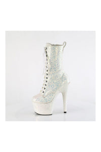 Pleaser ADORE-1040-IG White Glitter Ankle Boot in White Glitter