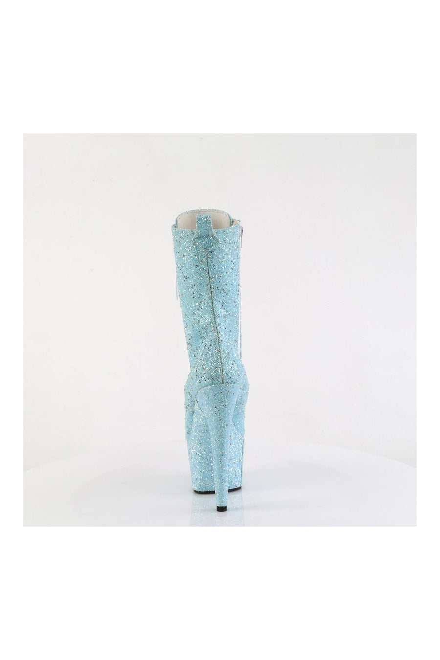 Pleaser ADORE-1040GR Blue Glitter Ankle Boot in Blue Glitter