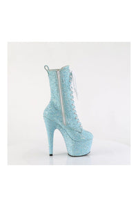 Pleaser ADORE-1040GR Blue Glitter Ankle Boot in Blue Glitter