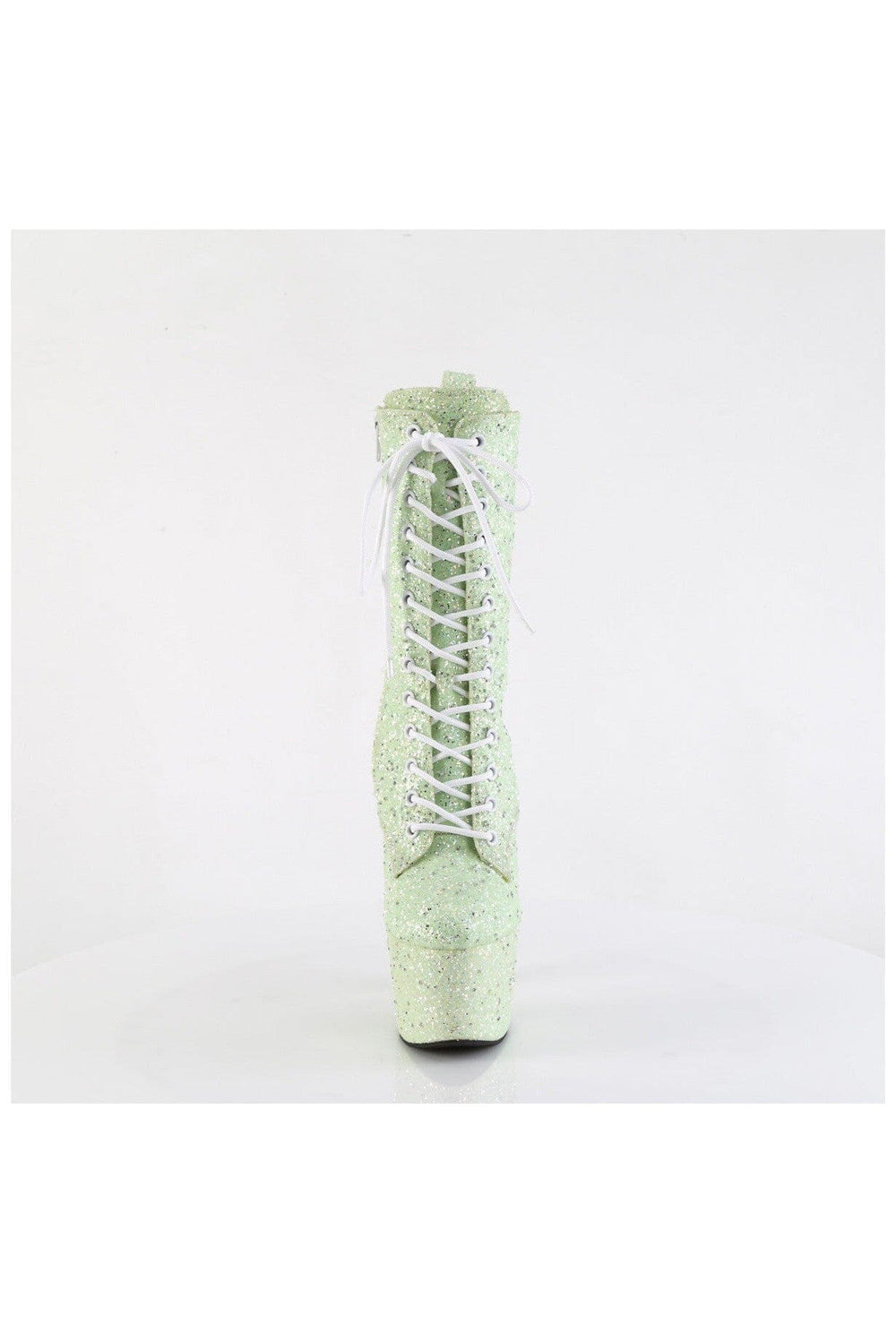 Pleaser ADORE-1040GR Green Glitter Ankle Boot in Green Glitter