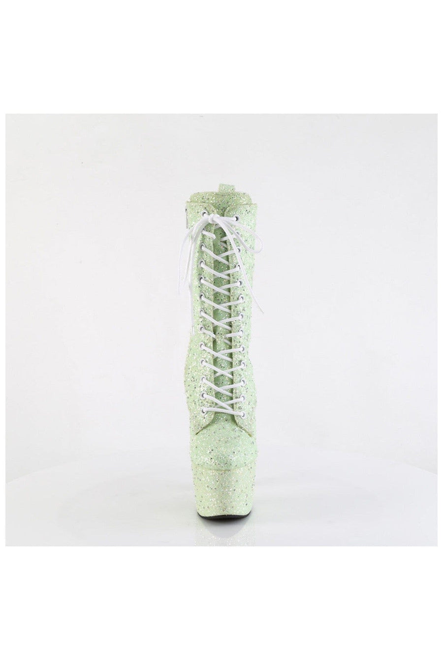 Pleaser ADORE-1040GR Green Glitter Ankle Boot in Green Glitter