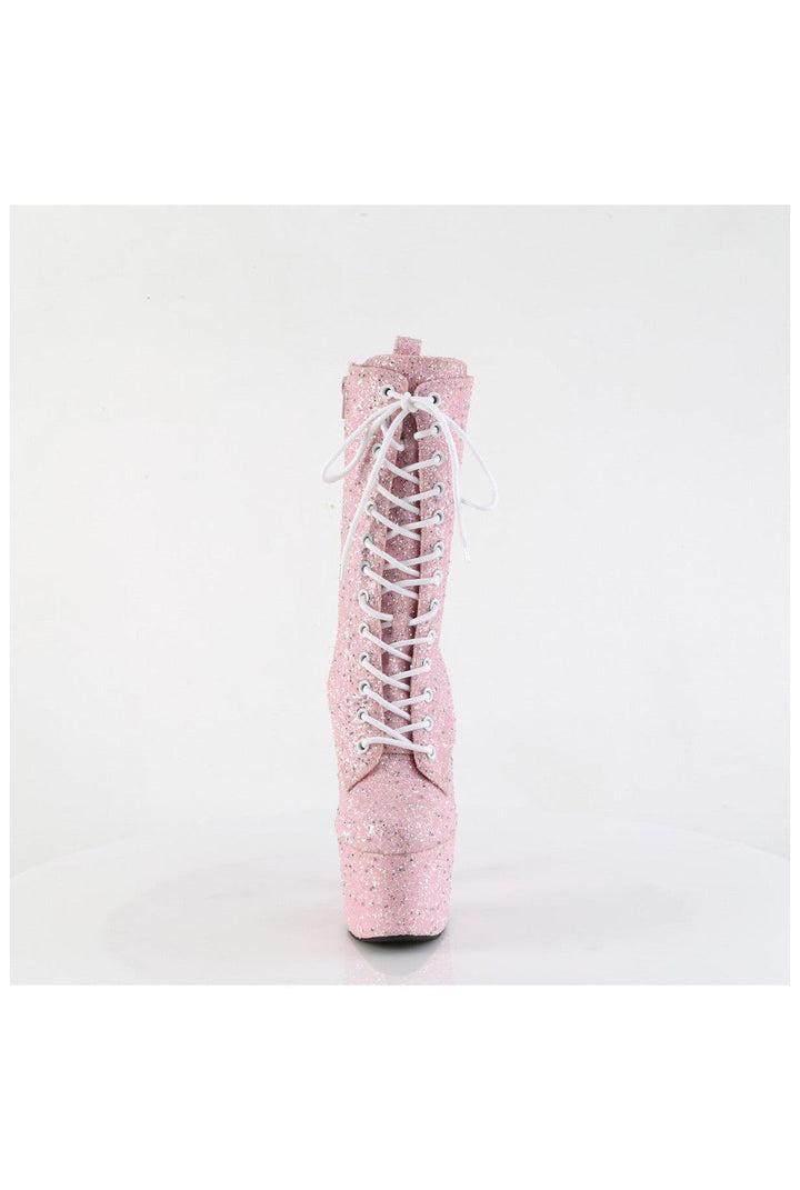 ADORE-1040GR Pink Glitter Ankle Boot