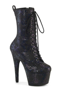 Pleaser ADORE-1040SPF Black Snake Print Ankle Boot in Black Snake Print from SexyShoes.com