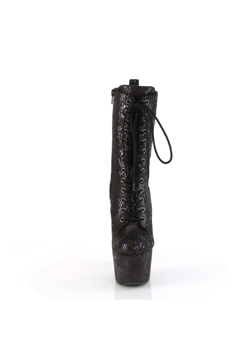Pleaser ADORE-1040SPF Black Snake Print Ankle Boot in Black Snake Print
