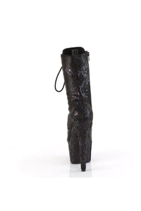 Pleaser ADORE-1040SPF Black Snake Print Ankle Boot in Black Snake Print