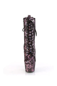 Pleaser ADORE-1040SPF Pink Snake Print Ankle Boot in Pink Snake Print