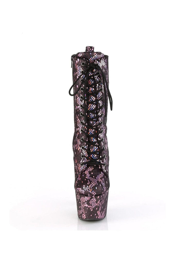 ADORE-1040SPF Pink Snake Print Ankle Boot