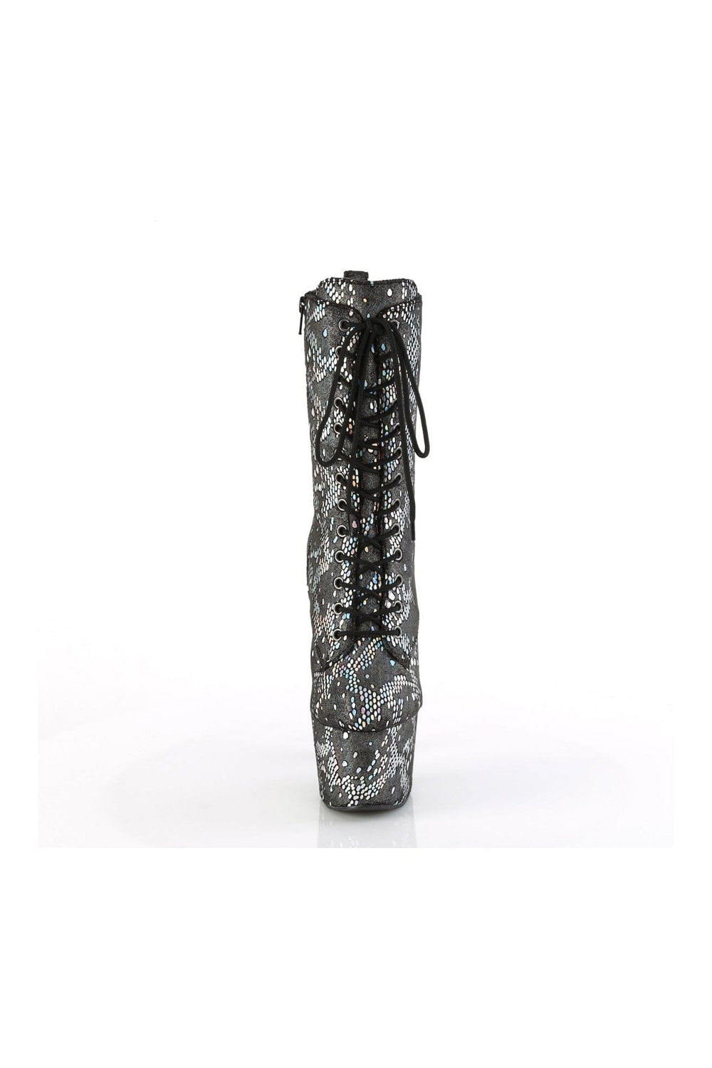 Pleaser ADORE-1040SPF Silver Fabric Ankle Boot in Silver Fabric