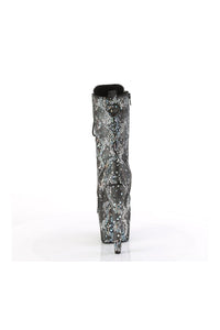 Pleaser ADORE-1040SPF Silver Fabric Ankle Boot in Silver Fabric