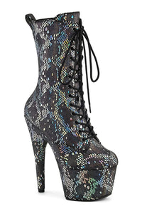 Pleaser ADORE-1040SPF Silver Fabric Ankle Boot in Silver Fabric from SexyShoes.com