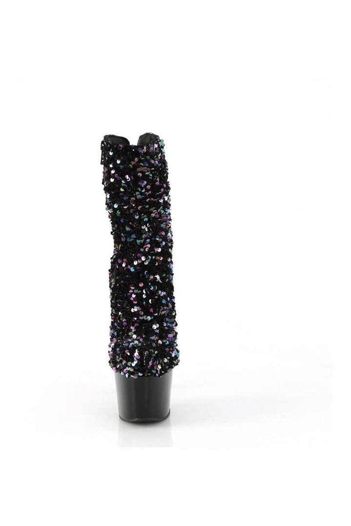 ADORE-1042SQ Black Sequins Ankle Boot