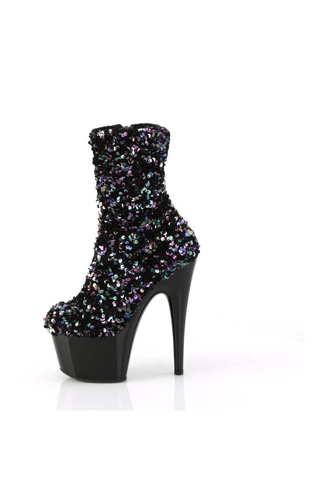 ADORE-1042SQ Black Sequins Ankle Boot