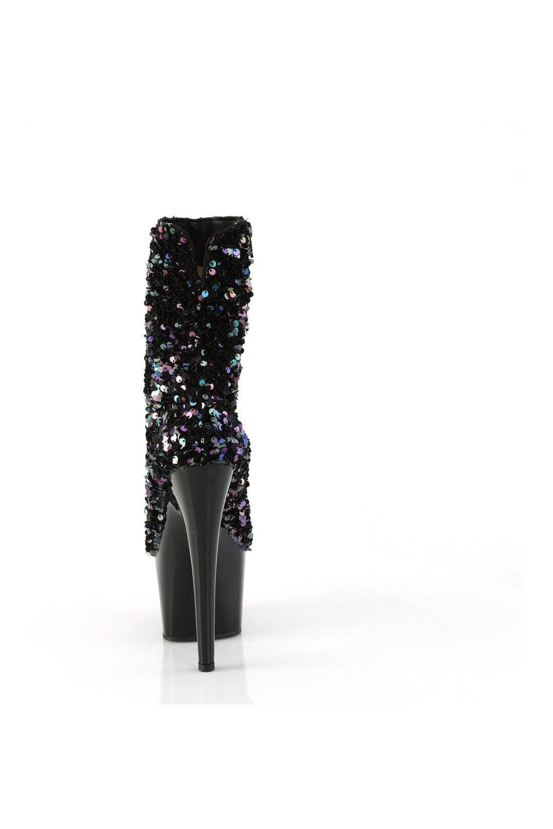 ADORE-1042SQ Black Sequins Ankle Boot