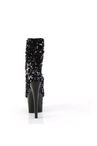 Pleaser ADORE-1042SQ Black Sequins Ankle Boot in Black Sequins