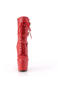 Pleaser ADORE-1043 Red Faux Leather Ankle Boot in Red Faux Leather