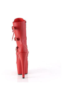 Pleaser ADORE-1043 Red Faux Leather Ankle Boot in Red Faux Leather
