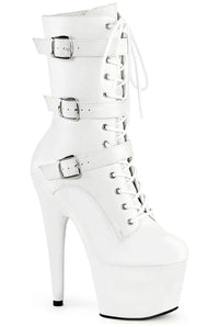 Pleaser ADORE-1043 White Faux Leather Ankle Boot in White Faux Leather from SexyShoes.com