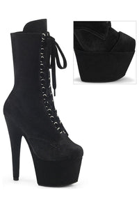 Pleaser ADORE-1045VEL Black Velvet Ankle Boot in Black Velvet from SexyShoes.com