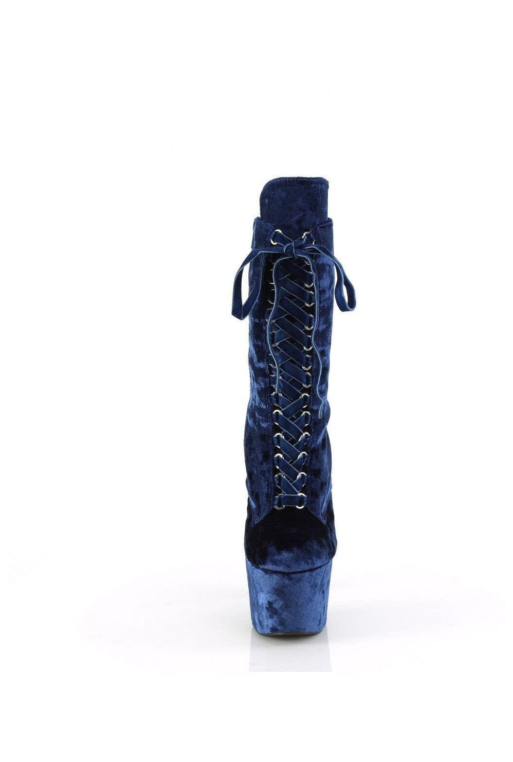 Pleaser ADORE-1045VEL Blue Velvet Ankle Boot in Blue Velvet