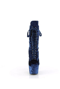 Pleaser ADORE-1045VEL Blue Velvet Ankle Boot in Blue Velvet