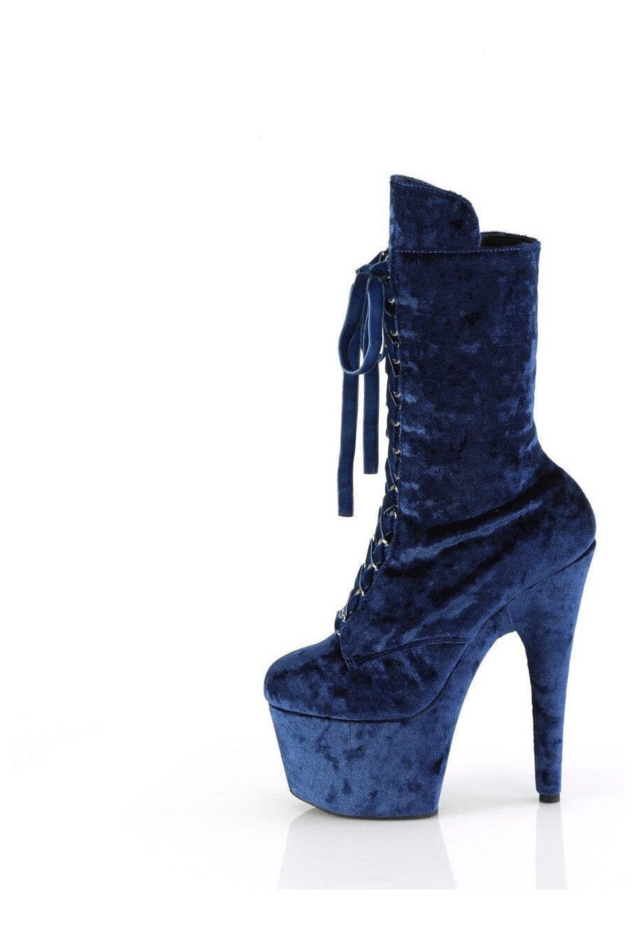 Pleaser ADORE-1045VEL Blue Velvet Ankle Boot in Blue Velvet