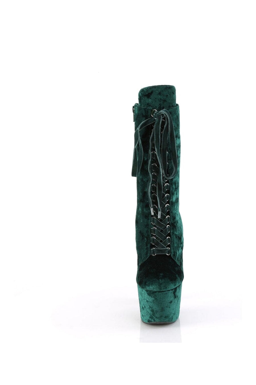 Pleaser ADORE-1045VEL Green Velvet Ankle Boot in Green Velvet