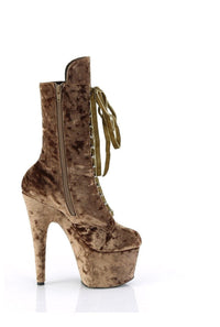 Pleaser ADORE-1045VEL Green Velvet Ankle Boot in Green Velvet