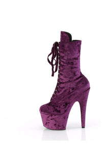 Pleaser ADORE-1045VEL Purple Velvet Ankle Boot in Purple Velvet