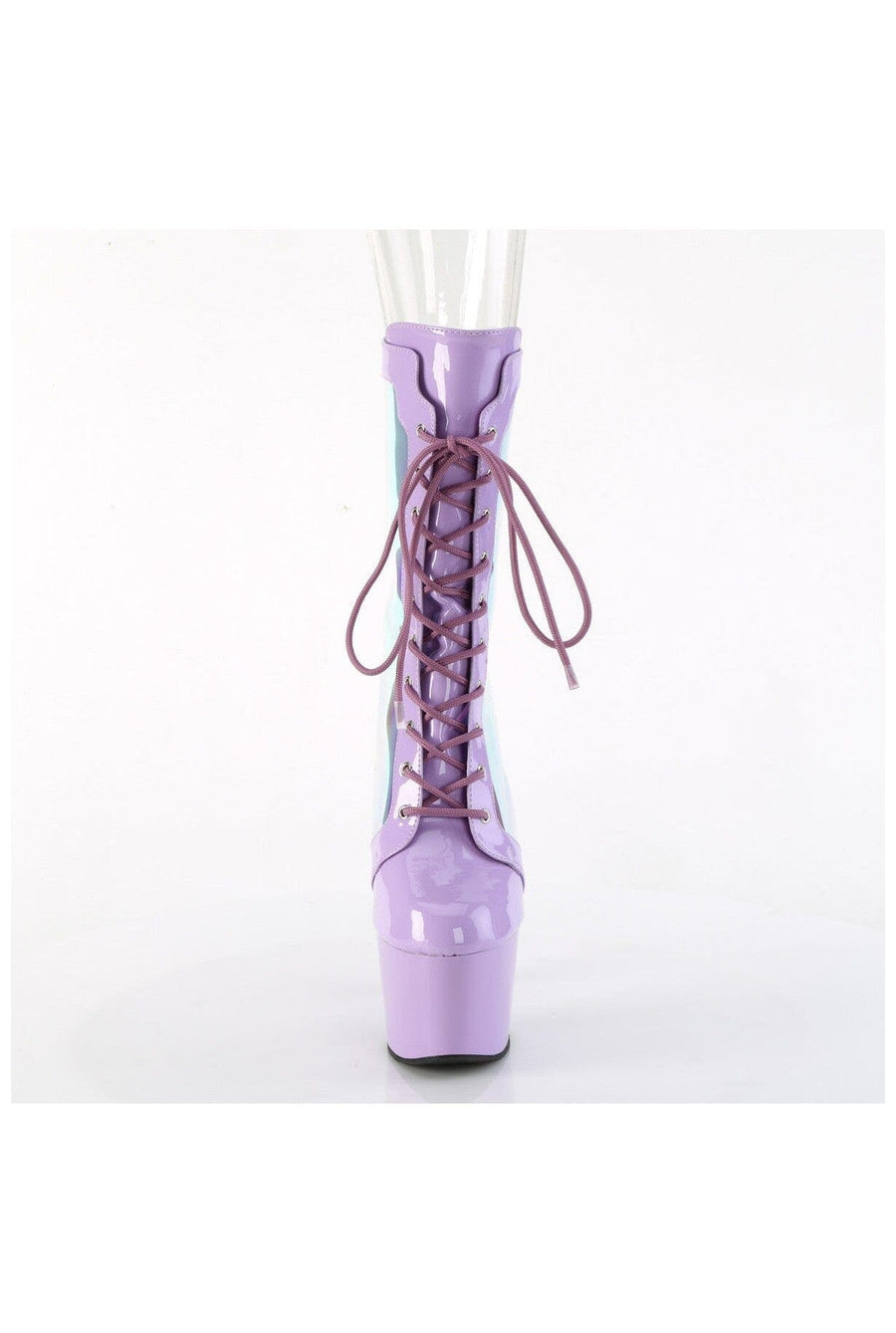 Pleaser ADORE-1047 Purple Patent Ankle Boot in Purple Patent