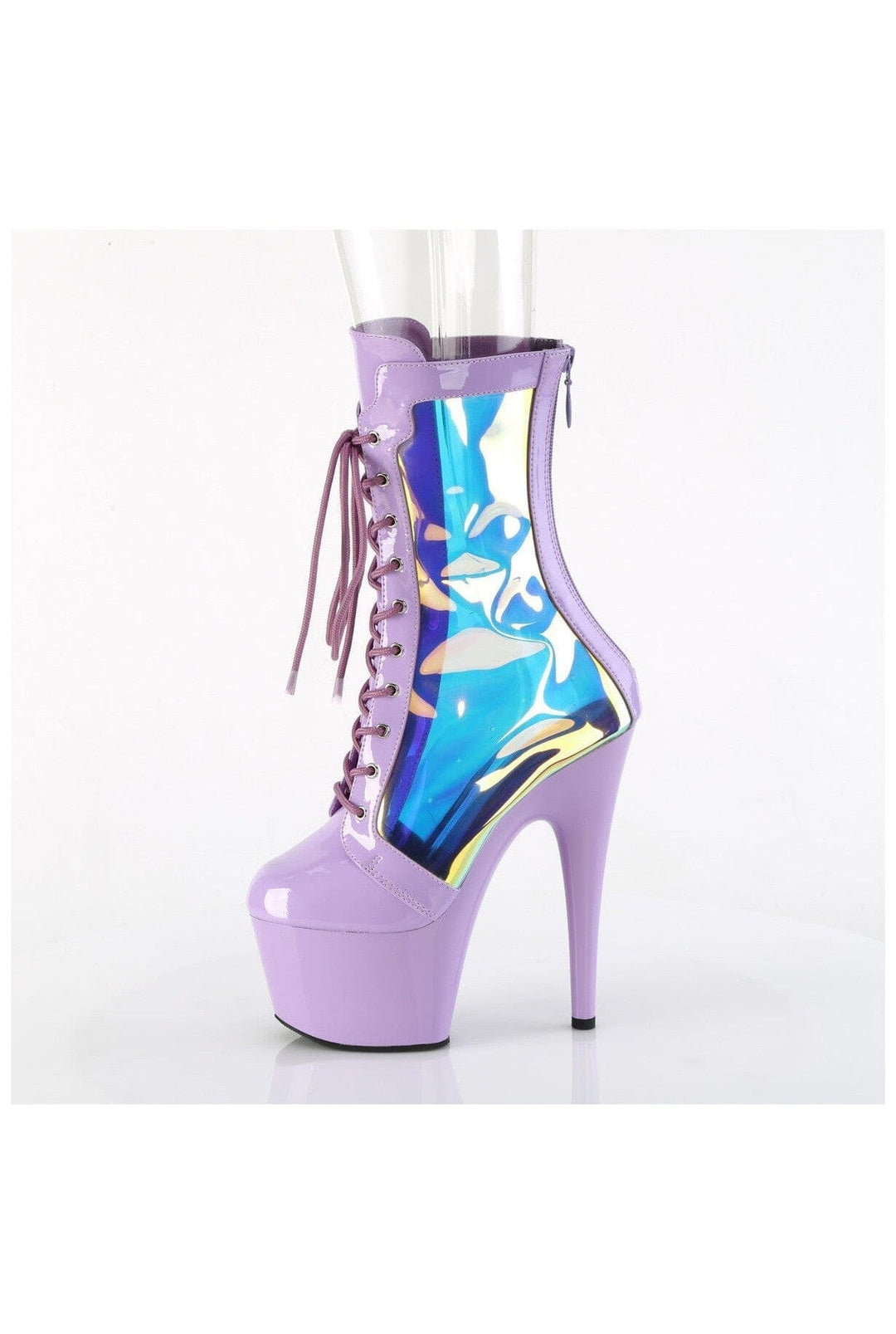 Pleaser ADORE-1047 Purple Patent Ankle Boot in Purple Patent