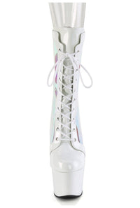 Pleaser ADORE-1047 White Patent Ankle Boot in White Patent
