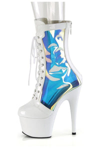 Pleaser ADORE-1047 White Patent Ankle Boot in White Patent